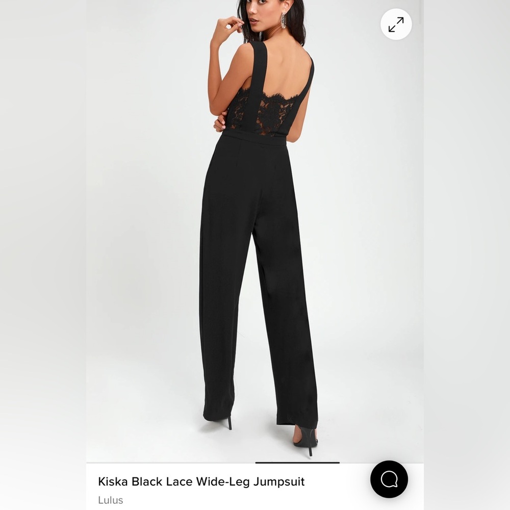 Kiska Black Lace Wide-Leg Jumpsuit